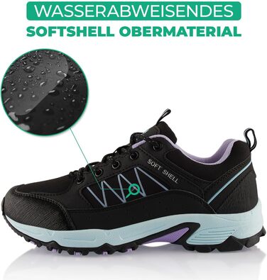 Черевики для туризму та трекінгу Softshell, жіночі та чоловічі, чорно-білі (39 EU)