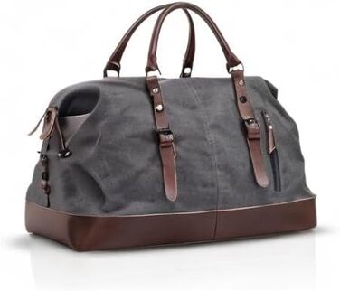 Спортивна сумка для подорожей FANDARE: багатофункціональна сумка-дафл з канвасу для фітнесу, кемпінгу та перельотів (Сіра)