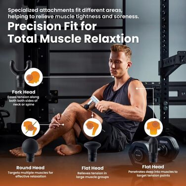 Масажер для м'язів PISOOKA X Mini - портативний, тихий, 66W, 9mm амплітуда, USB-C, 4 режими, 4 насадки для спини, шиї, плечей, ніг, офісу та спорту (Чорний)