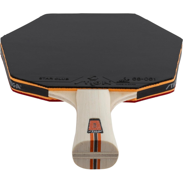 Стіга Клуб Сайбершейп - пінг-понгова ракетка для початківців, 5-шарове дерево, накладка Star Club, велика зона удару, найкраще технічне навчання з самого початку