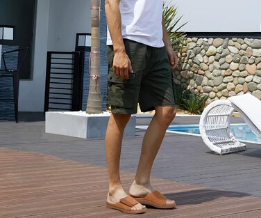 Чоловічі сандалі ONCAI з регульованими ремінцями, відкритим носком, спортивні слайди, пляжні сандалі з м'якою устілкою та підтримкою склепіння стопи, розмір 43.5 EU, хакі