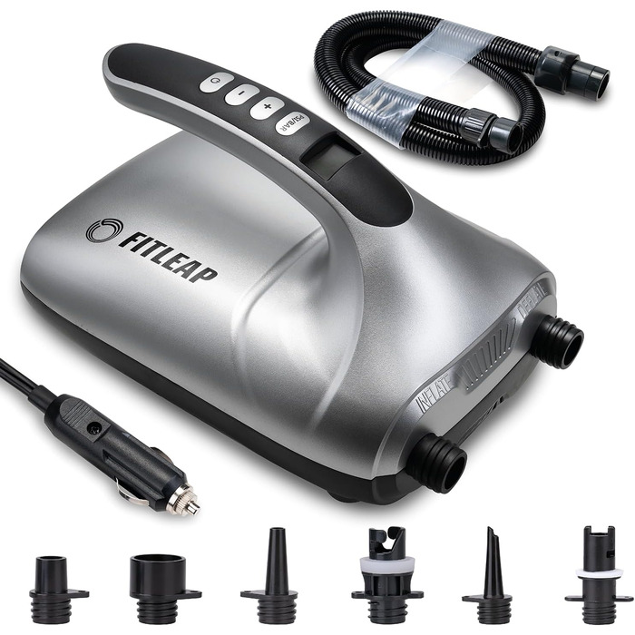 Електричний насос Fitleap для SUP, надувних матраців, каяків та ін. 12V, 20 PSI, 2-в-1 (надування/здування)