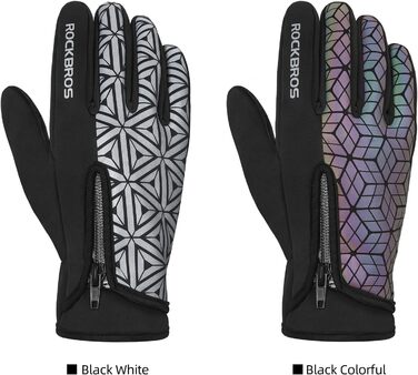 Велосипедні рукавички ROCKBROS зимові теплі з сенсорним екраном, антиковзні спортивні рукавички для їзди на велосипеді, бігу, фітнесу, XXL, чорно-кольорові