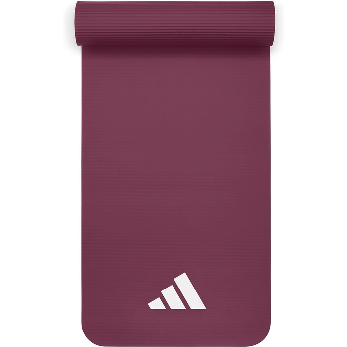 Adidas фітнес-мат для дому, нековзкий, 10 мм, бордовий – килимок для гімнастики, тренувань і йоги, дві розміри