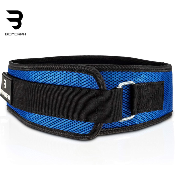 Пояс для важкої атлетики Biomorph Ocean Blue XS (75 см) для пауерліфтингу, бодібілдингу, кросфіту (унісекс)