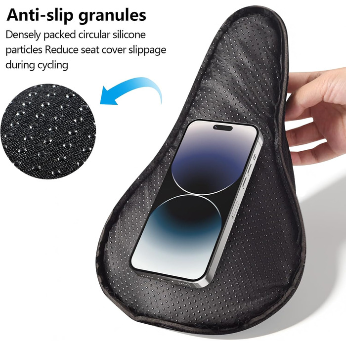 Подушка на сидіння велосипеда AUVSTAR з гелевою вставкою, дихаюча, преміум-якість, для гірського велосипеда, унісекс (Блакитний 02)