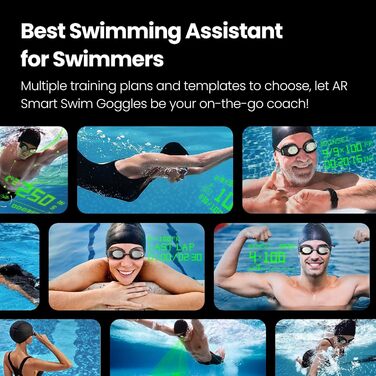 Окуляри для плавання Holoswim 2PRO з AR-дисплеєм та AI-аналізом | Сумісні з Garmin/Apple Watch, IPX8, Антизапітніння TÜV