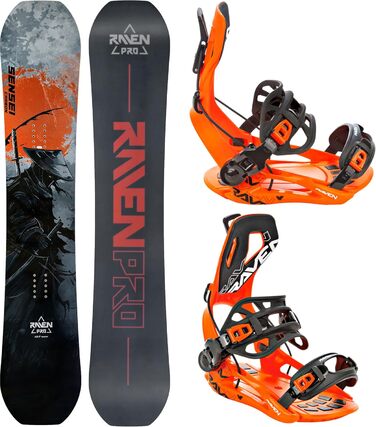 Сноуборд Raven PRO Sensei Carbon 150 см + кріплення FT360 (Чорний, Оранжевий)