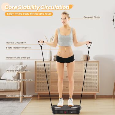 Платформа для вібраційного тренування Dripex, 3D, 99 рівнів, 5 програм, Bluetooth, стрічки, чорна