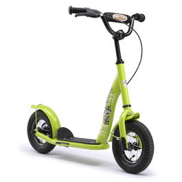 Дитячий роликовий самокат STAR SCOOTER з повітряними колесами (10 дюймів) для хлопчиків та дівчаток 4-5 років. Зелений