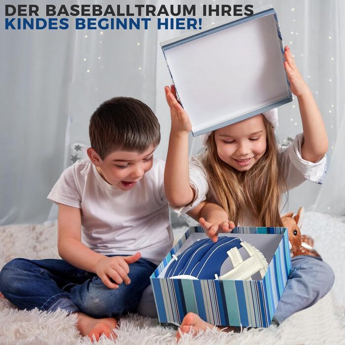 Рукавиця для бейсболу та софтболу дитяча/доросла, з м'ячем, 12.5 дюймів (синьо-біла)