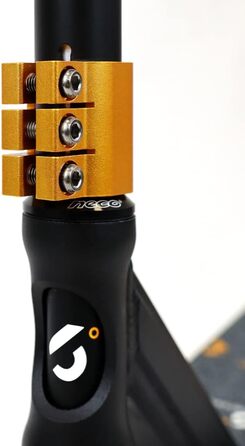 Трюковий самокат Six Degrees алюмінієвий, 100 мм колеса, ABEC 9, підсилене кермо, 360° обертання, чорний-бронзовий
