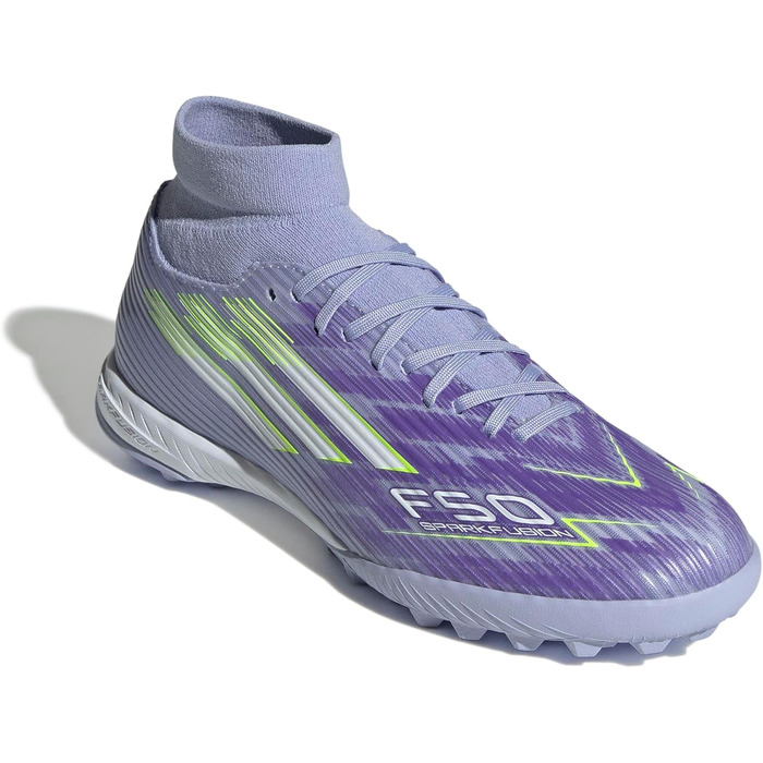 Жіночі футбольні бутси adidas F50 SPARKFUSION League Mid Turf 39 1/3 EU, фіолетовий, лимонний, пурпурний кольори