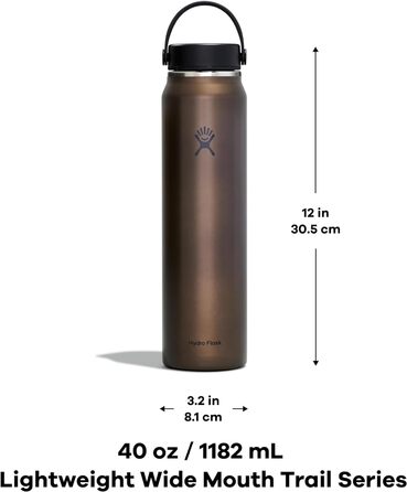 Гідрофляга Hydro Flask Trail Series, легка пляшка для води з широкою гнучкою кришкою та подвійною вакуумною ізоляцією