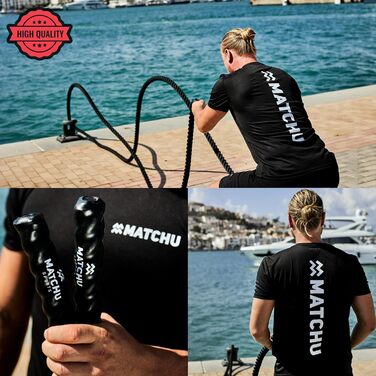 Битва-канат MATCHU - 9м, 38 мм, 8 кг - з екологічного поліестеру - для HIIT, кардіо та силових тренувань