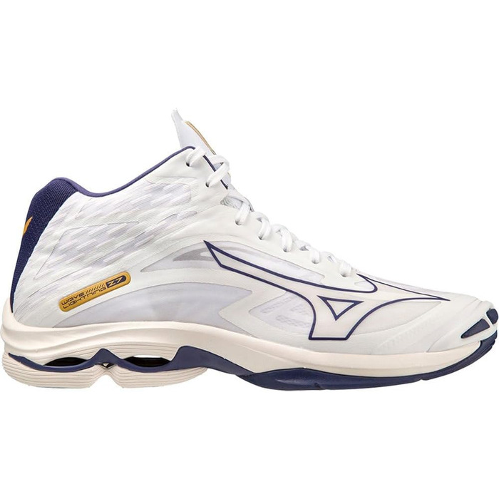 Волейбольне взуття Mizuno Wave Lightning Z7 Mid - Біло-блакитне, висока видимість, розмір 38.5 EU