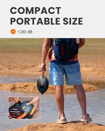 Електричний насос OutdoorMaster Dolphin 20PSI для SUP, човнів та водного спорту (12V, авто-живлення)