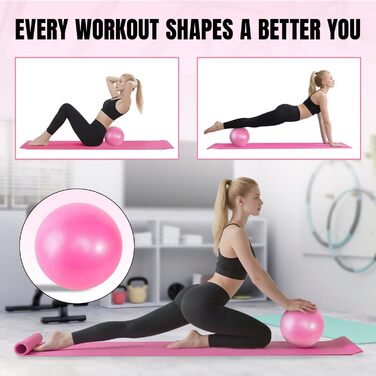 Набір для пілатесу Aischens: кільце Magic Circle, м'яч, гумки для фітнесу, рожевий
