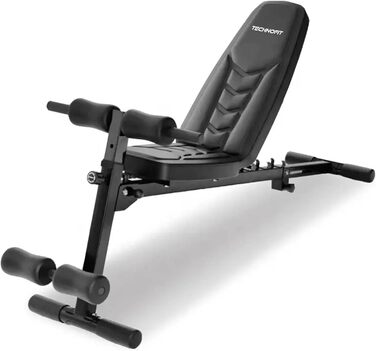 Універсальна складана лавка Technofit для тренувань, регульована спинка, лавка для жиму, для дому, антиковзні ніжки, з бенч-керлером