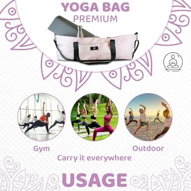 Сумка для йоги Doja Barcelona XXL Рожева - міцна та простора для килимка та аксесуарів. З ручками, плечовим ременем та кишенями. Ідеальна для йоги та повсякденного використання.
