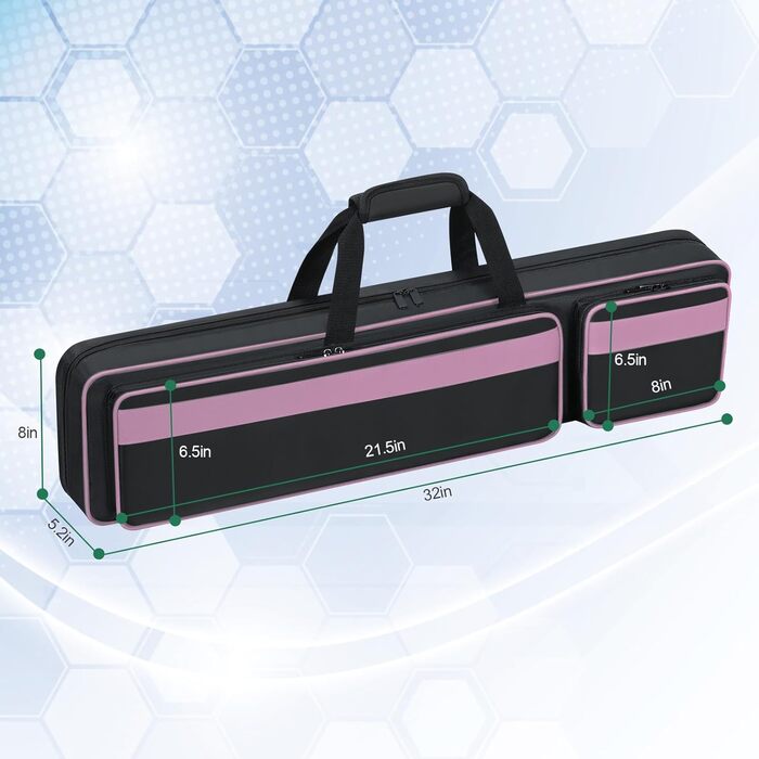 Чохол для більярдних київ на 4 основи та 5 шахт, м'який, з кількома кишенями, для аксесуарів, рожевий