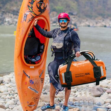 Водонепроникний рюкзак ESONE Dry Bags 60L для каякінгу та подорожей (Оранжевий)
