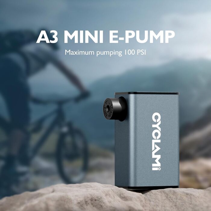 Електрична міні-насос для велосипеда CYCLAMI Tiny Cube, 100 PSI, портативний, акумулятор 350 мАг, зарядка USB Type-C, для всіх велосипедів