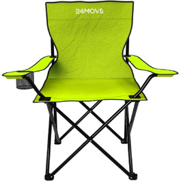 Складний стілець 24MOVE® для риболовлі, кемпінгу та відпочинку на природі - рибальський стілець, туристичний стілець, садова меблі, зелений