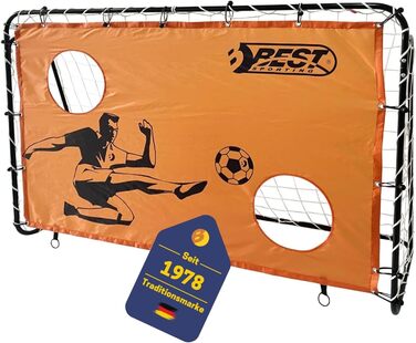 Дитячі футбольні ворота Best Sporting 2в1, 180x120x60 см, з сіткою та тировою стінкою, помаранчеві