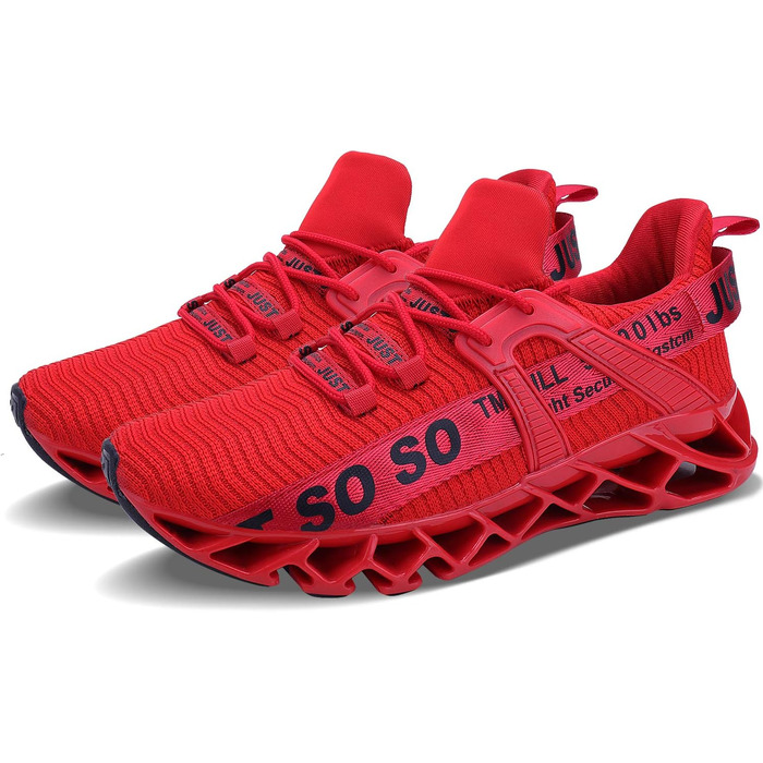 Чоловічі кросівки для бігу JSLEAP - спортивні, дихаючі, легкі, розмір 45 EU, червоні