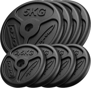 Набір гантельних дисків Marbo Sport Slim Guss 30/31 мм, 30/50/60 кг, чавунні, виробництво ЄС