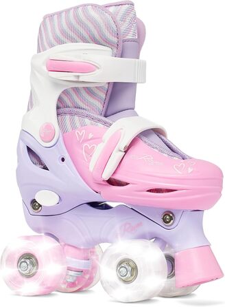 Роликові ковзани для дітей дівчаток RAVEN з регулюванням розміру та LED підсвіткою (27-30, без куфів)