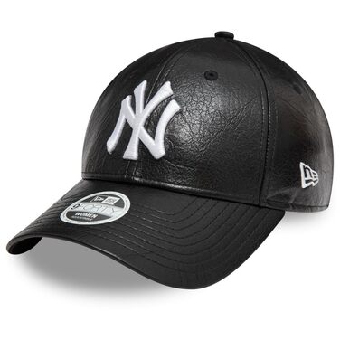 Кепка New Era 9FORTY з кож. шкіри PU для жінок New York Yankees чорна