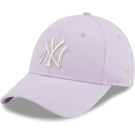 Шапка New Era New York Yankees жіноча з помпоном, колір фіолетовий