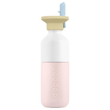 Сталева пляшка для води Dopper 350 мл, рожева (Pink Sorbet) — герметична спортивна пляшка з нержавіючої сталі 18/8, без BPA, для спорту, офісу та активного відпочинку