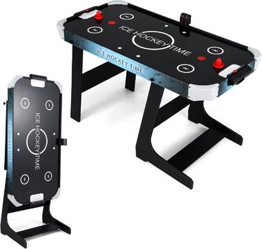 Стіл для хокею на повітрі HOMASIS, складаний, з LED-рахунком, електропривод, 2 шайби та 2 шайби, для дітей та дорослих