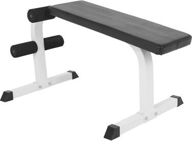 GORILLA SPORTS Скам'я для преса та спини, біла, 120x67x63-49 см, з м'якою фіксацією ніг, навантаження до 150 кг – універсальна фітнес-лавка для преса, спини, домашнього тренування