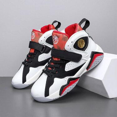 Дитячі баскетбольні кросівки для хлопчиків та дівчаток, антиковзаючі, розмір 28-39, червоно-білі та чорно-білі