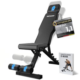 Hantelbank NEOLYMP для дому, до 450 кг, складна та регульована, карбоновий дизайн, 72 положення, з Ebook та доступом до додатку - ідеально для жиму лежачи та силових тренувань