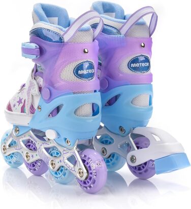 Дитячі ролики 4-в-1 Meteor Mermaid – регульовані, ABEC-7, PU-колеса, алюмінієвий фрейм, розміри XS-M