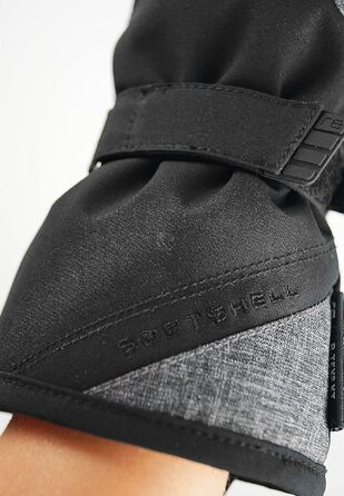 Жіночі гірськолижні рукавички Reusch Softshell, водонепроникні та теплі (чорно-сірі, розмір 7.5)