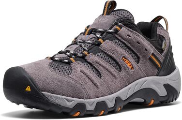 Чоловічі трекінгові черевики KEEN Headout Low Waterproof - сіро-помаранчеві (46 EU)
