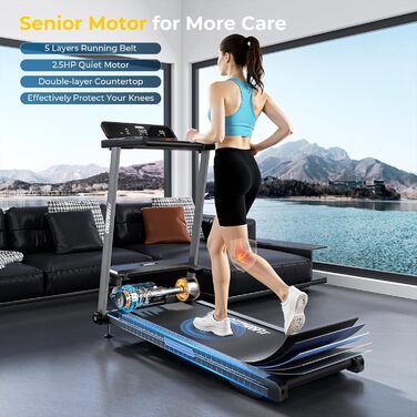 ONETWOFIT Walking Pad: складаний біговий доріжки з пультом, керуванням через додаток та вбудованими колонками