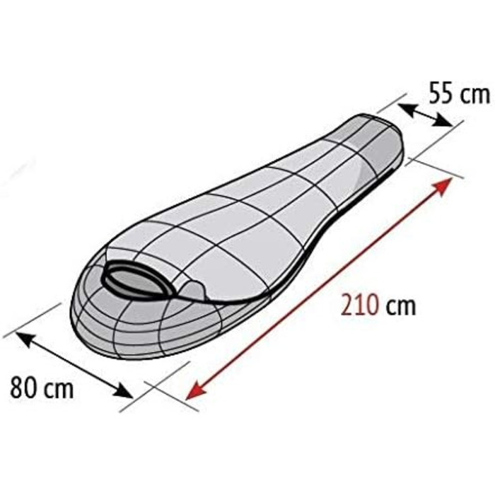 Спальний мішок Alexika Mountain Compact для туризму, 210x80x55 см, правосторонній