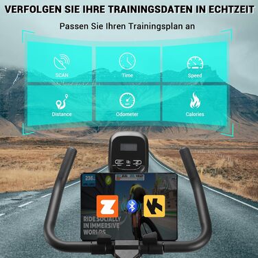 WENOKER Велотренажер для дому з магнітним опором, Indoor Bike з LCD-монітором, тиха робота, важке махове колесо, турецький колір