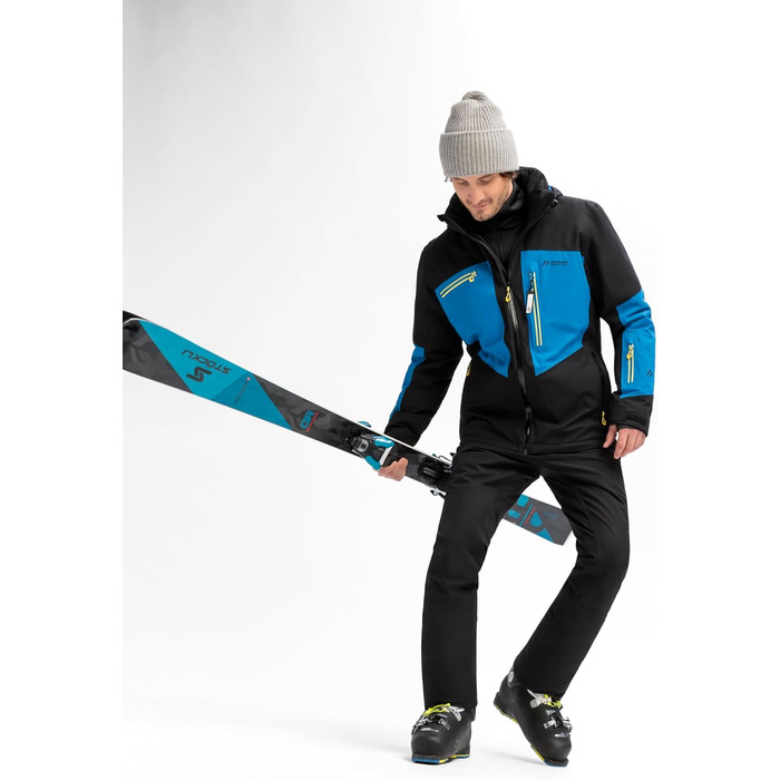 Чоловіча гірськолижна куртка Maier Sports Beskid 60 Black/Imperial Blue: водонепроникна, дихаюча, з 4-стороннім стретчем та утепленням mTHERM