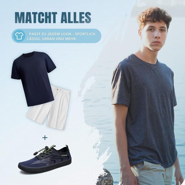 Водні шльопанці/тапочки для плавання та відпочинку на пляжі. Швидка сушка, унісекс, колір блакитний, розмір 38 EU.