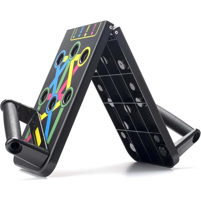 JL Sport Тренажер для віджимань 14-в-1 Push-Up Rack Board для дому та фітнесу, чорний, багатокольоровий