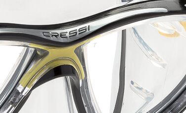 Маска для дайвінгу Cressi Big Eyes Evolution прозора/жовта, універсальна, для підводного плавання, апное та снорклінгу, високоякісна