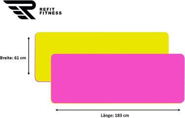 Килимок для йоги REFIT FITNESS Perfect-Fit 190 x 60 x 0,6 см з нековзким покриттям GeckoGrip & Sensi-Plus TPE + ремінь для перенесення. Безпечний, екологічний, для фітнесу та гімнастики. Доступні кольори: рожевий, жовтий